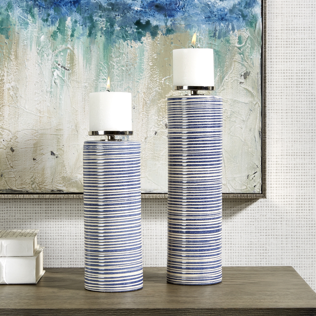 Koven I Blue Candle Holder, Set of 2 - Thumbnail - Image 2