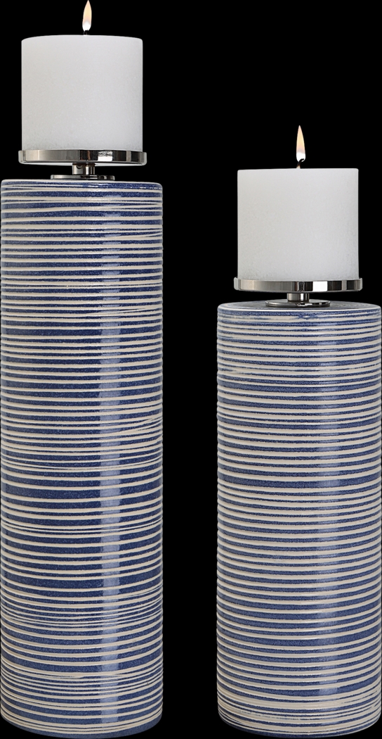 Koven I Blue Candle Holder, Set of 2 - Thumbnail - Image 1