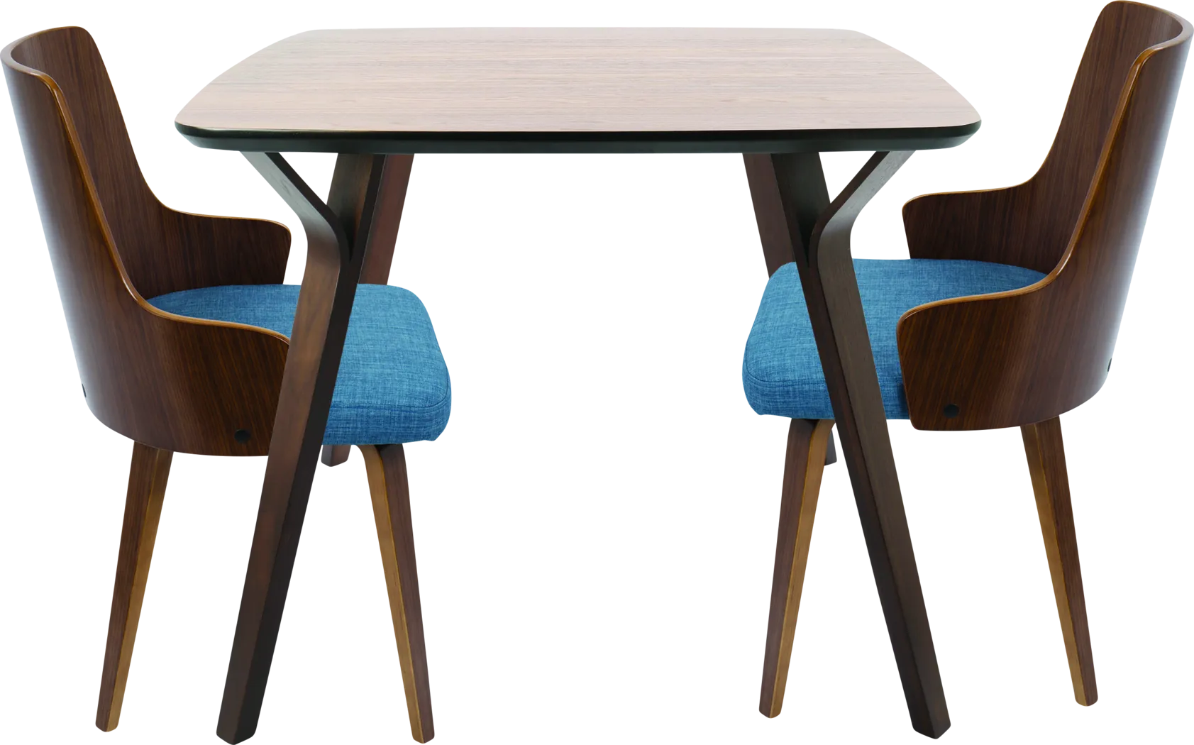 Krameria Walnut 3 Pc Square Dining Set - Thumbnail - Image 2