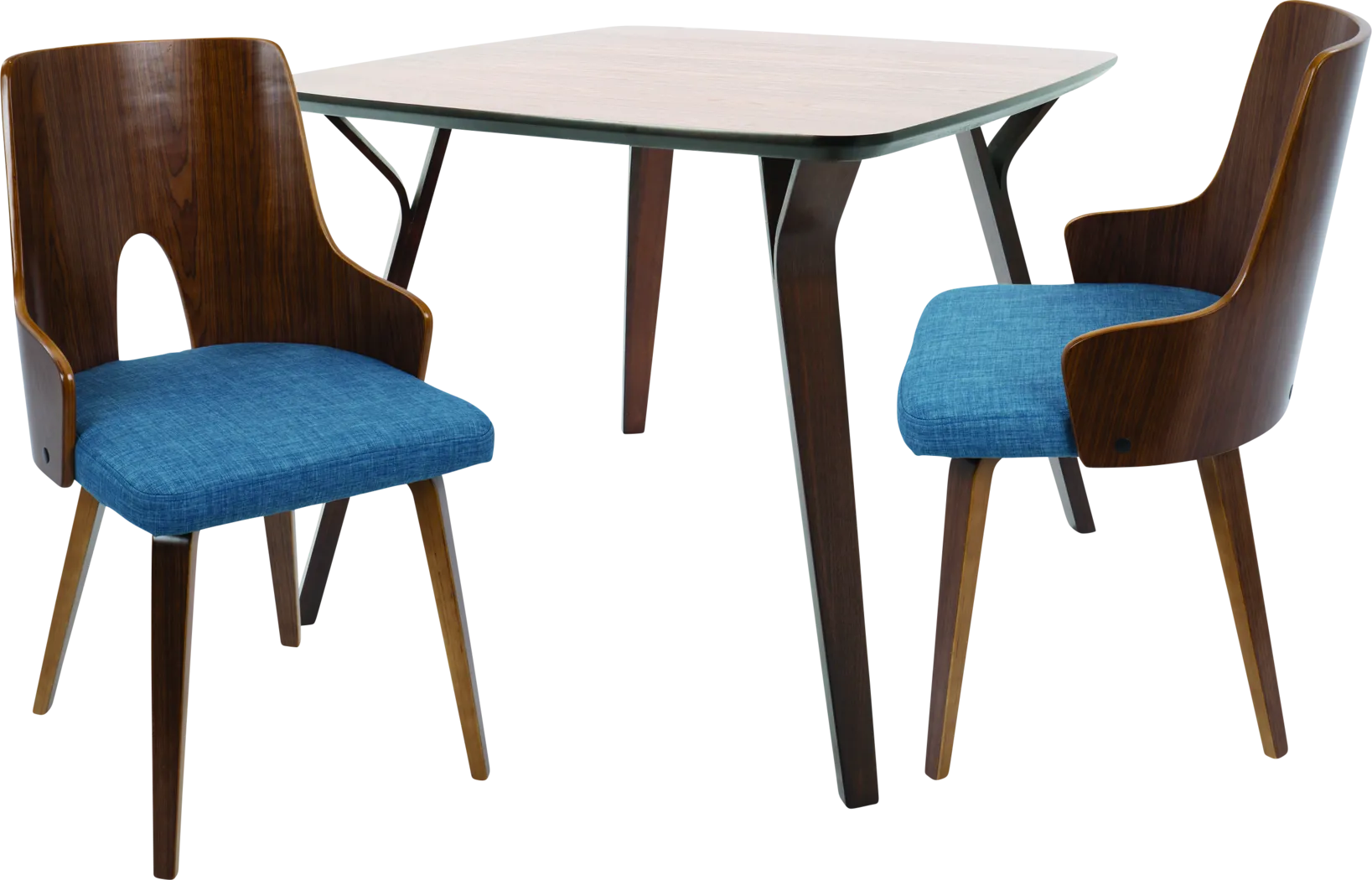 Krameria Walnut 3 Pc Square Dining Set - Thumbnail - Image 1