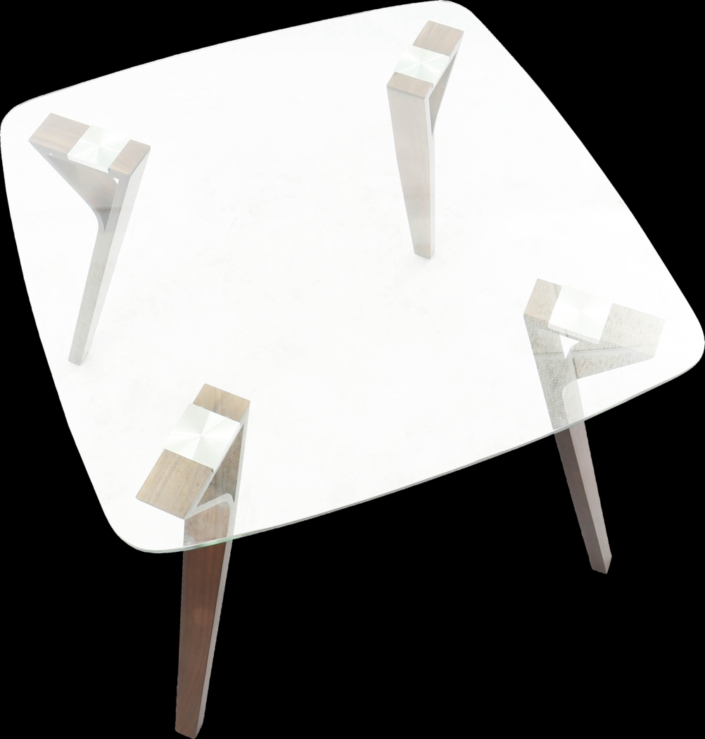 Krameria Walnut Glass Top Dining Table - Thumbnail - Image 3