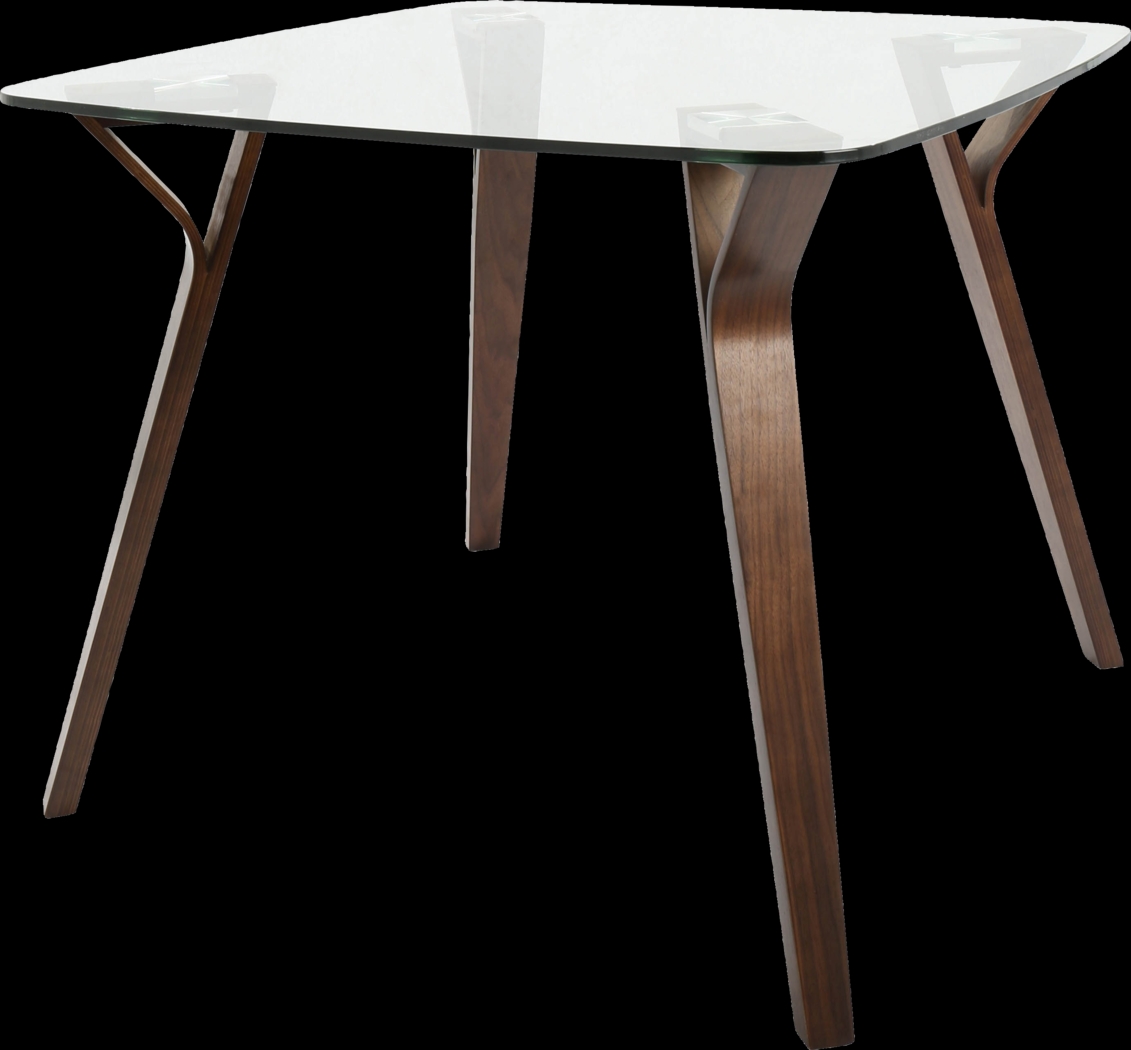 Krameria Walnut Glass Top Dining Table - Thumbnail - Image 1