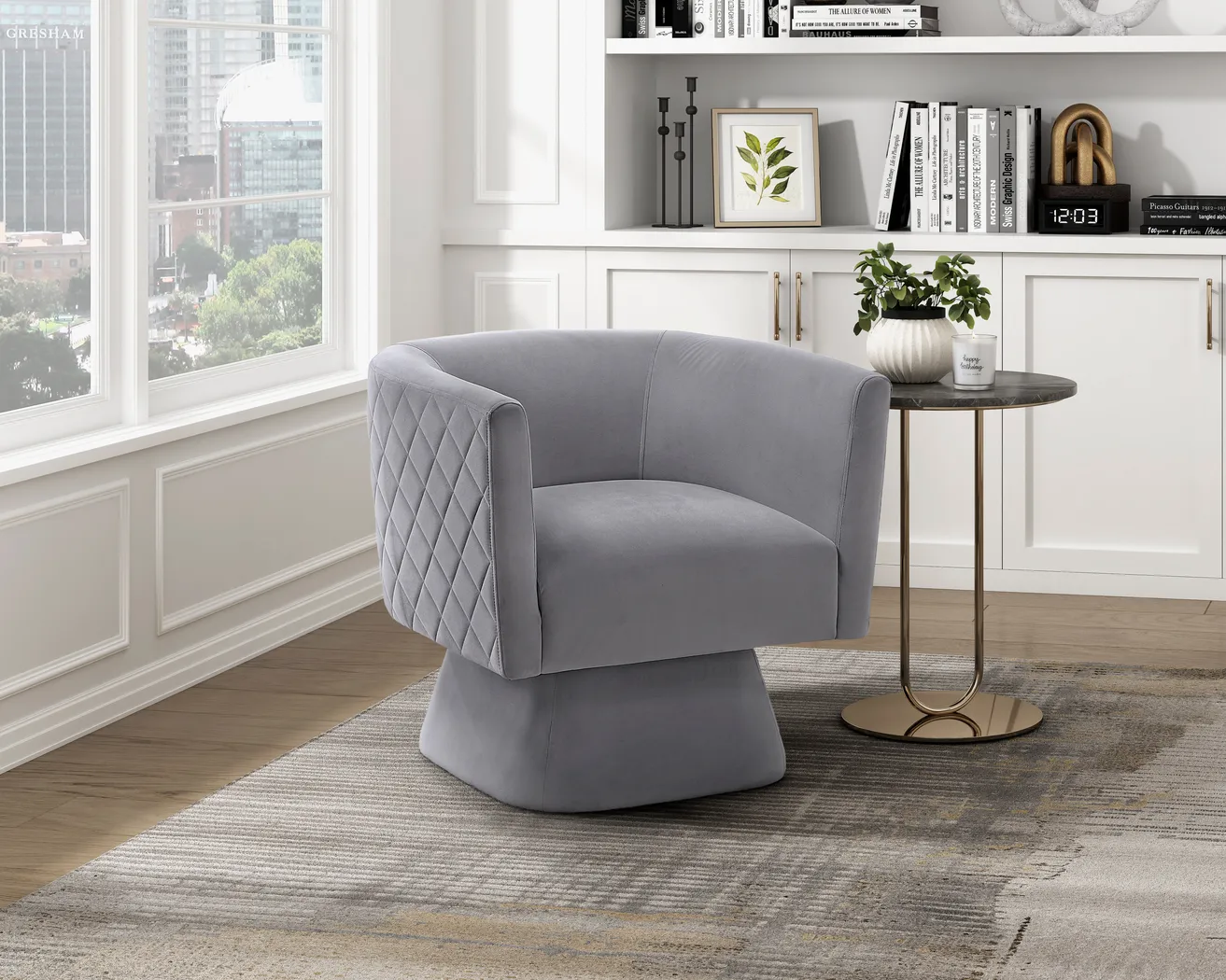 Krastin Gray Accent Chair - Thumbnail - Image 2