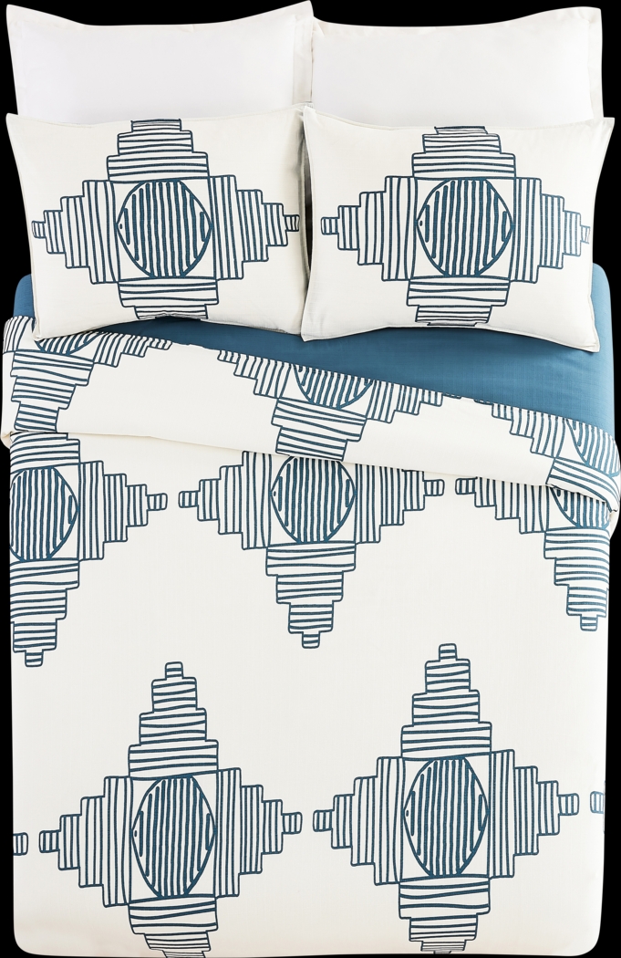 Jungalow by Justina III Blue Queen 3 Pc Duvet Set - Thumbnail - Image 1