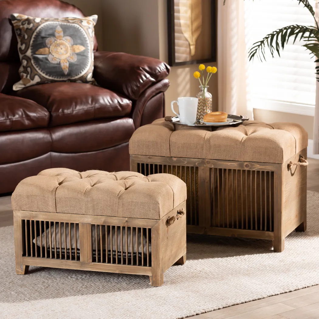 Kriscott Beige Ottoman, Set of 2 - Thumbnail - Image 12