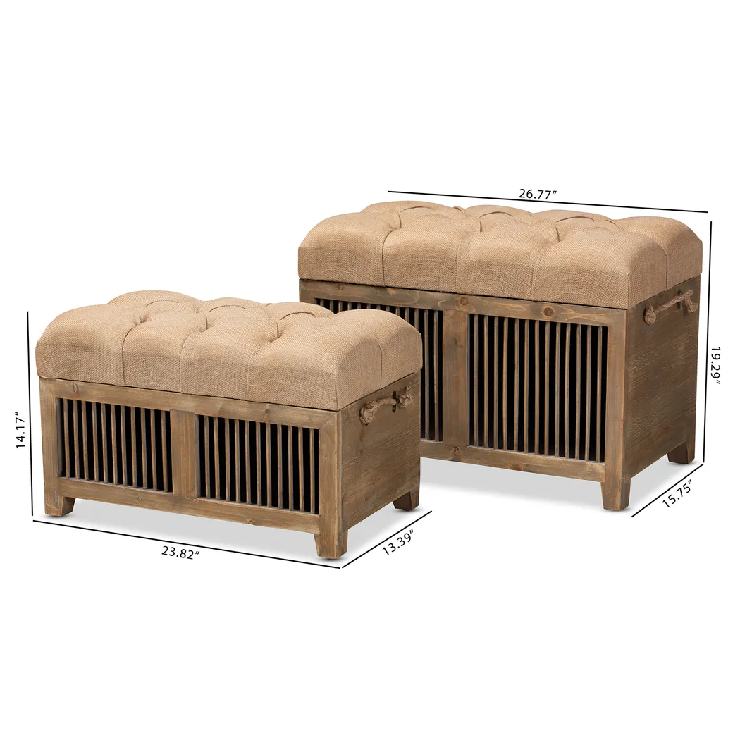 Kriscott Beige Ottoman, Set of 2 - Thumbnail - Image 15
