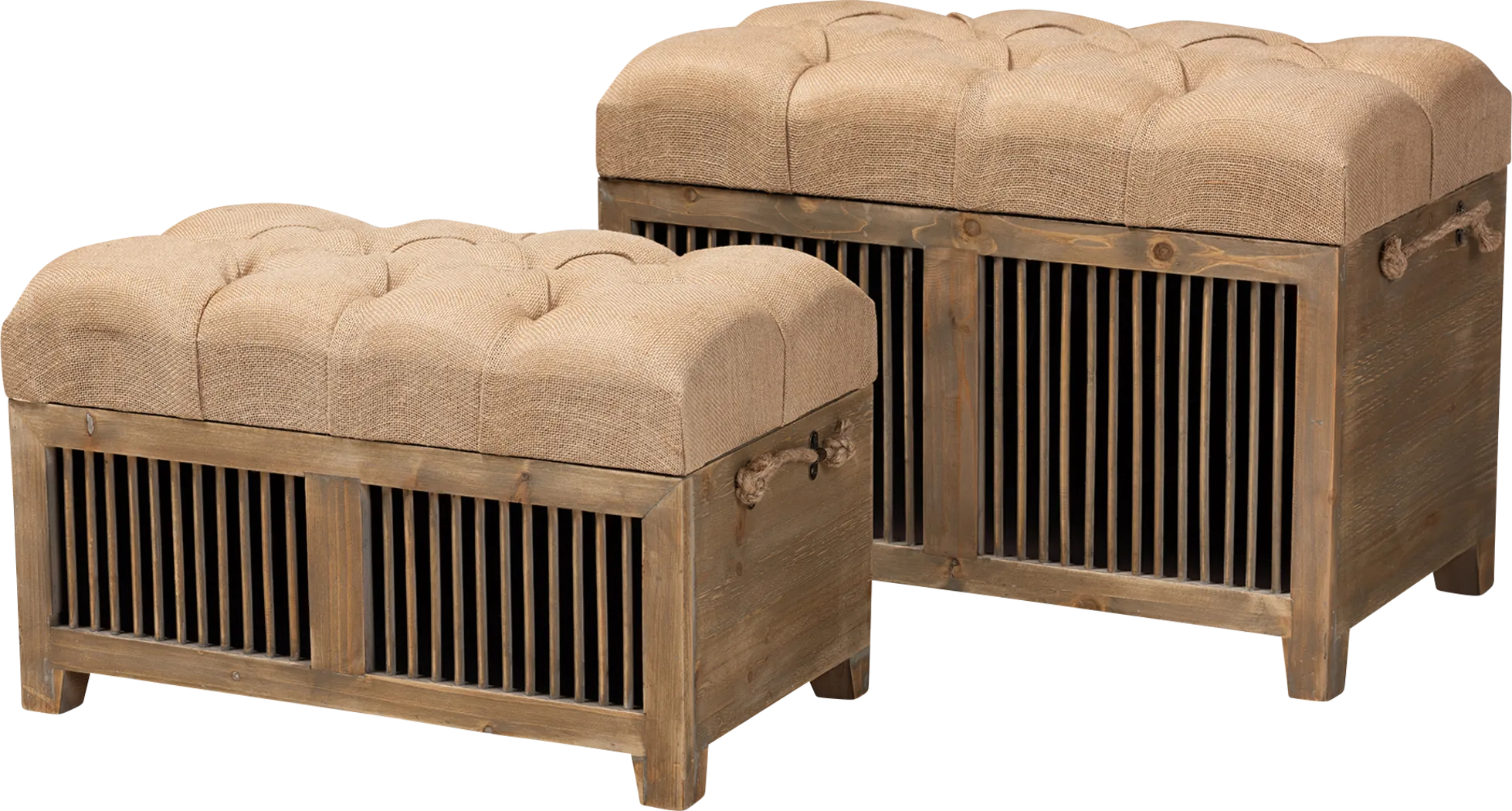 Kriscott Beige Ottoman, Set of 2 - Thumbnail - Image 1