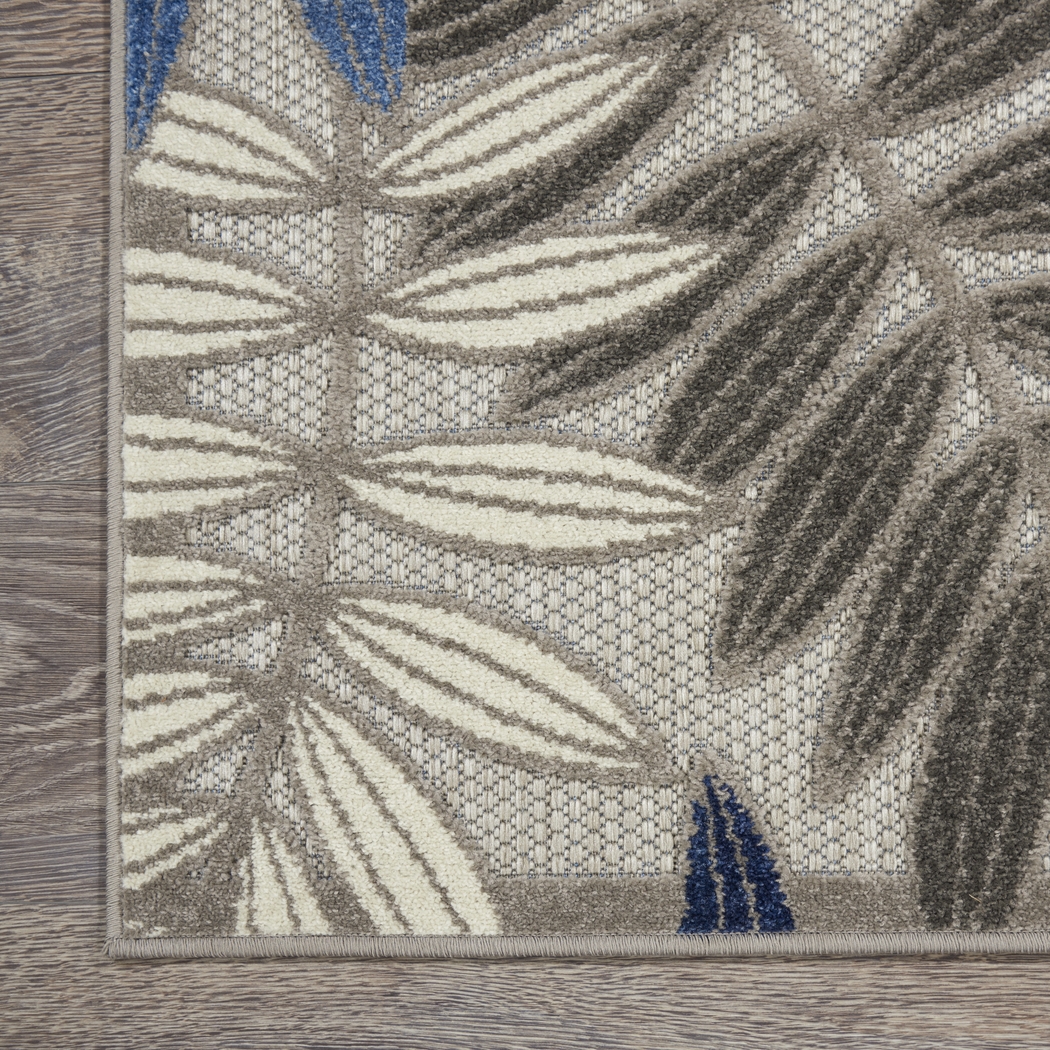Krisiel Gray/Blue 7'10 x 10'6 Indoor/Outdoor Rug - Thumbnail - Image 6