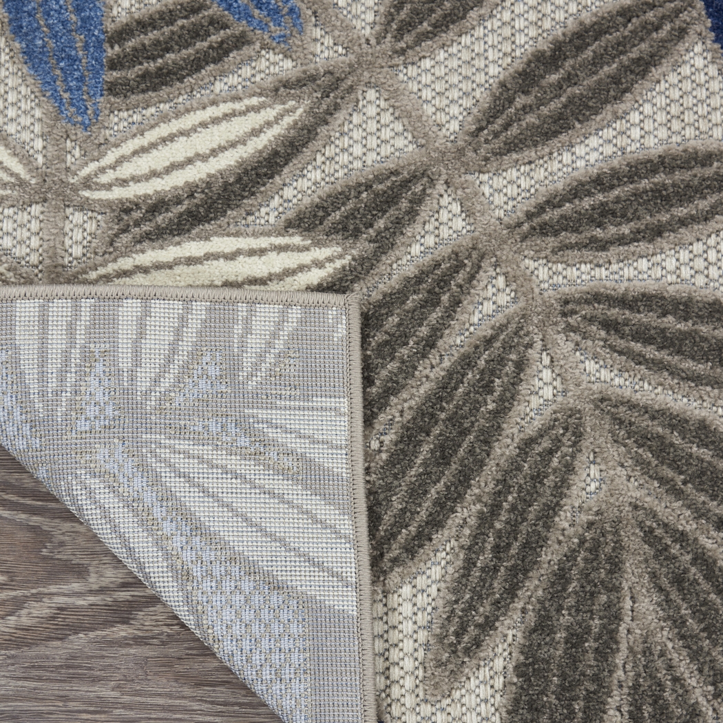 Krisiel Gray/Blue 7'10 x 10'6 Indoor/Outdoor Rug - Thumbnail - Image 7