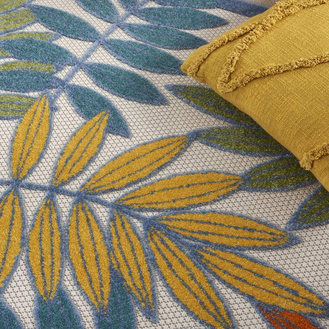 Krisiel Ivory/Multi 5'3 x 7'5 Indoor/Outdoor Rug - Thumbnail - Image 5