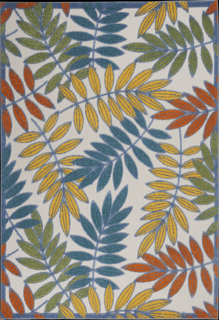 Krisiel Ivory/Multi 5'3 x 7'5 Indoor/Outdoor Rug - Thumbnail - Image 1