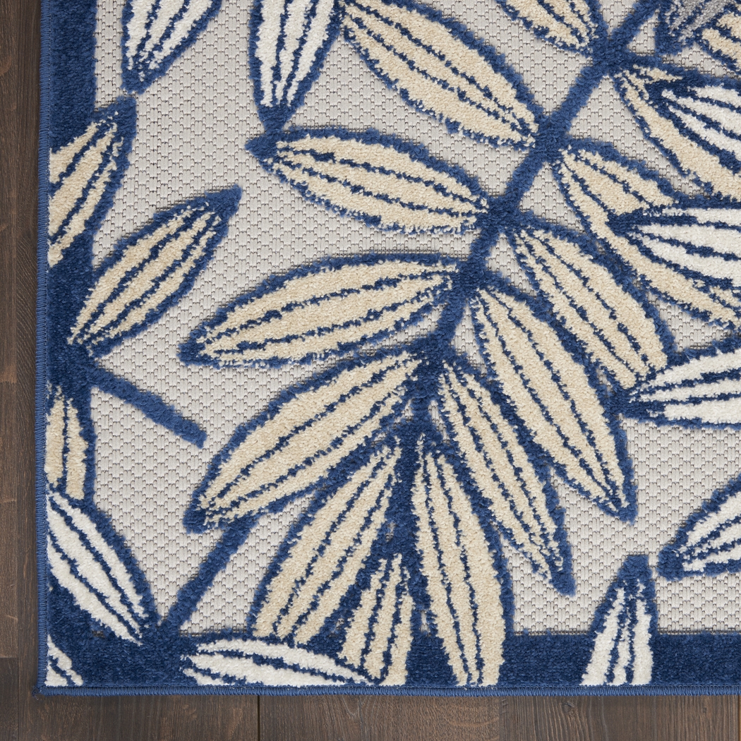 Krisiel Ivory/Navy 5'3 x 7'5 Indoor/Outdoor Rug - Thumbnail - Image 6