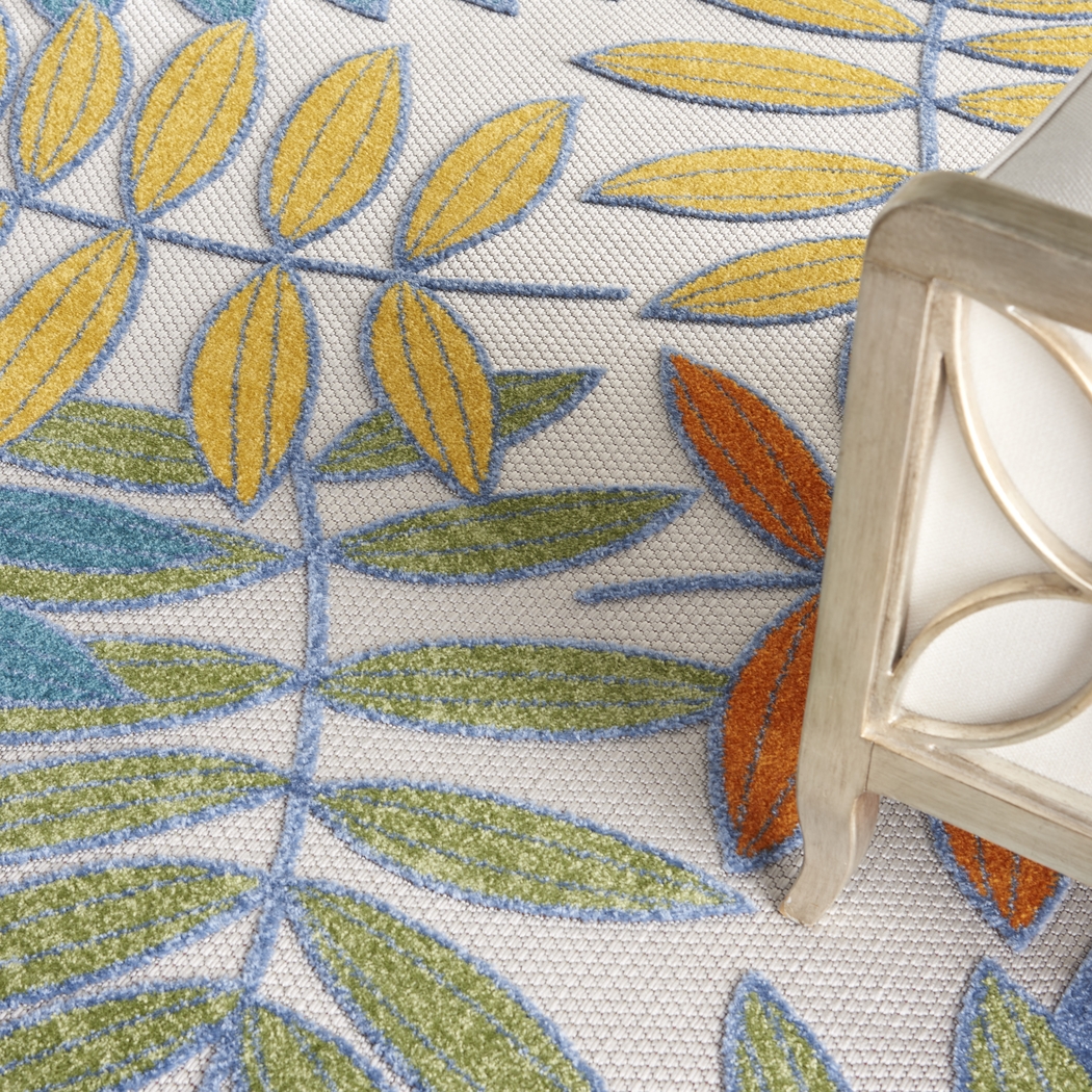 Krisiel Ivory/Multi 7'10 x 10'6 Indoor/Outdoor Rug - Thumbnail - Image 5