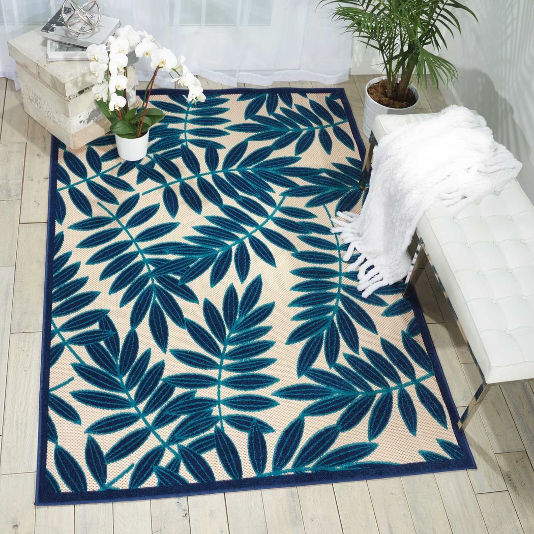 Krisiel Navy 8' x 11' Indoor/Outdoor Rug - Thumbnail - Image 5
