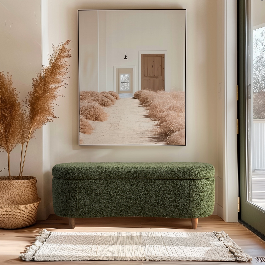 Kristencreek Green Storage Bench - Thumbnail - Image 2