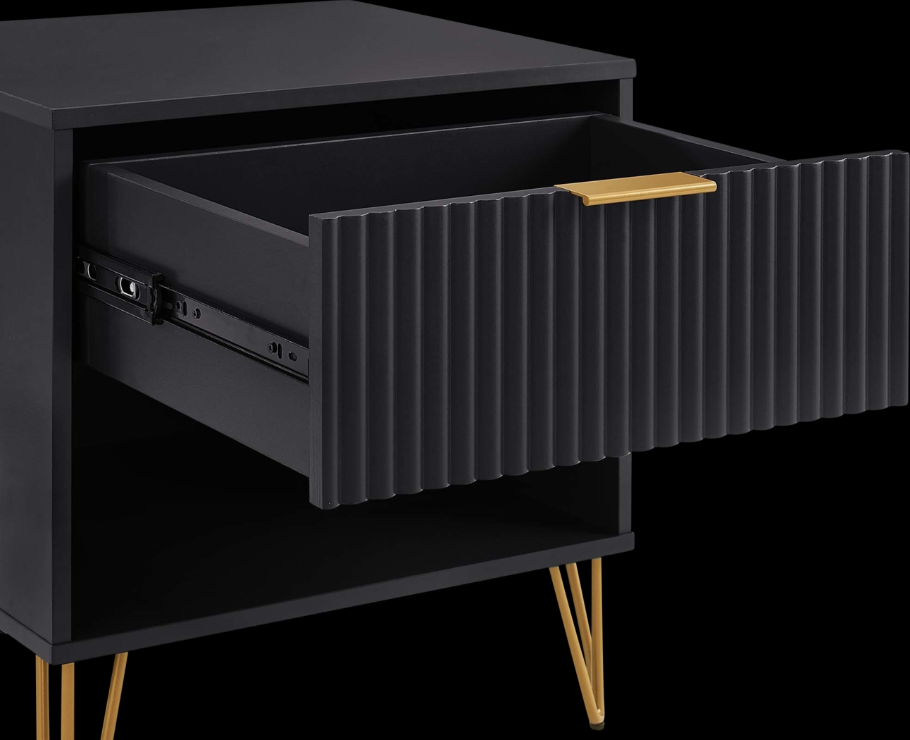 Kroc I Black Nightstand - Thumbnail - Image 3