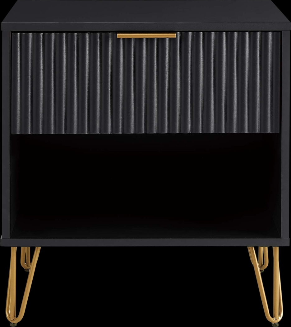 Kroc I Black Nightstand - Thumbnail - Image 1