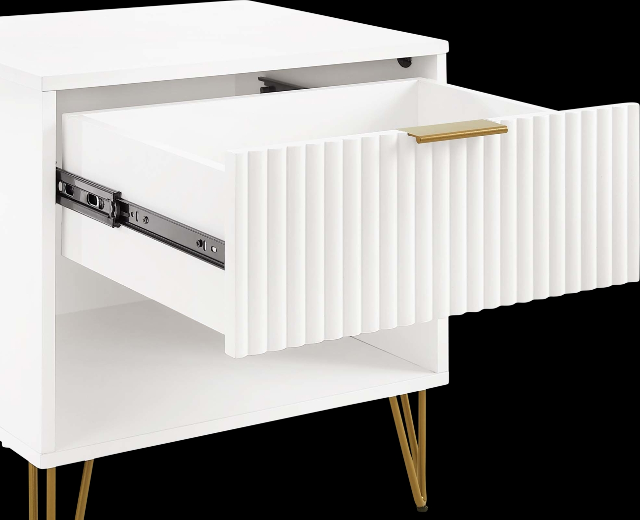 Kroc I White Nightstand - Thumbnail - Image 3