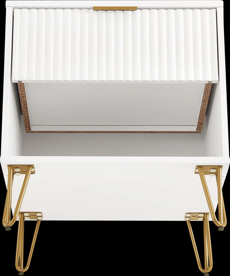 Kroc I White Nightstand - Thumbnail - Image 9