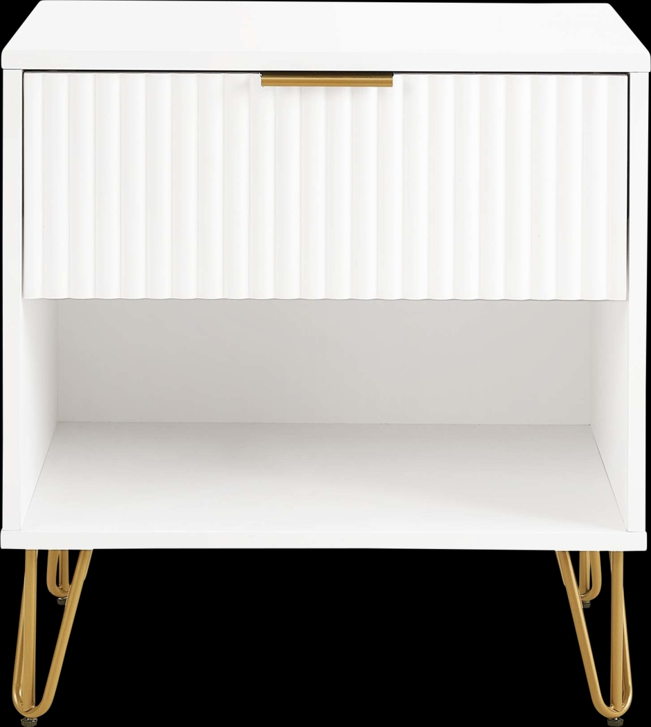 Kroc I White Nightstand - Thumbnail - Image 1