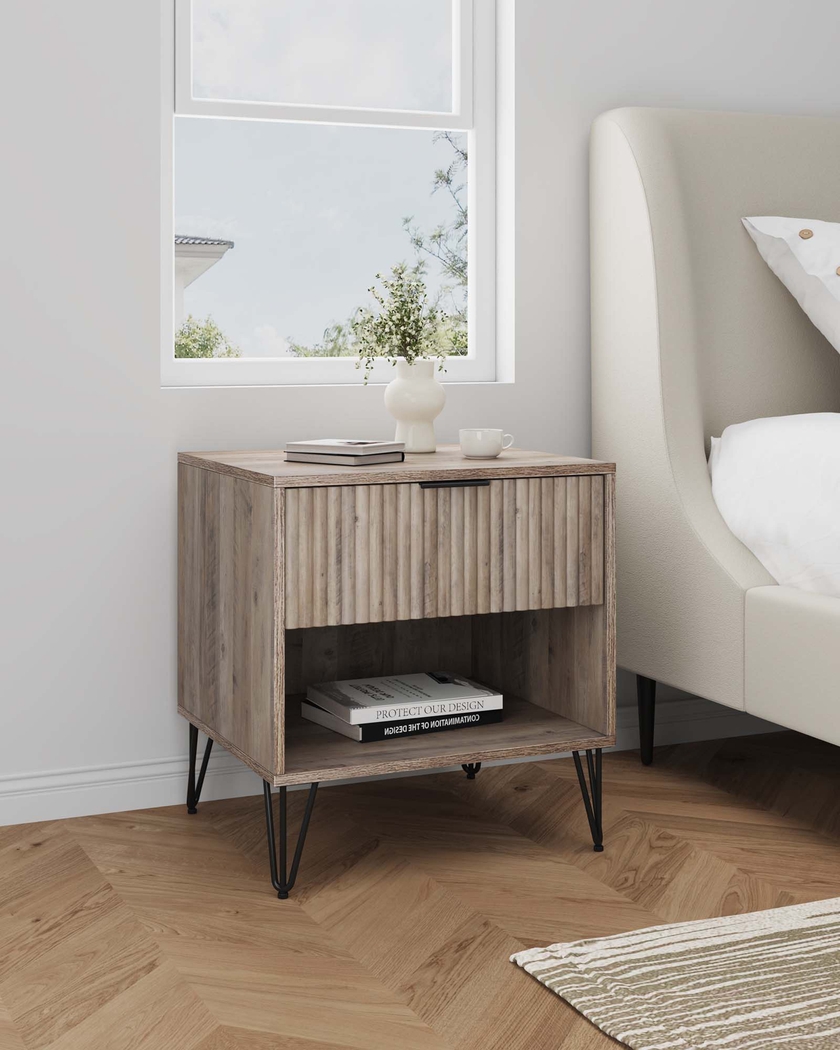 Kroc II Gray Nightstand - Thumbnail - Image 2