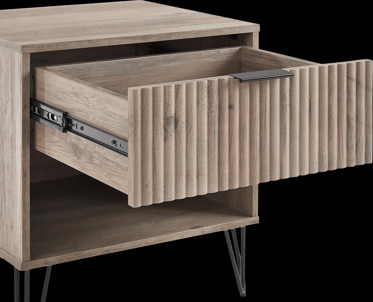 Kroc II Gray Nightstand - Thumbnail - Image 3