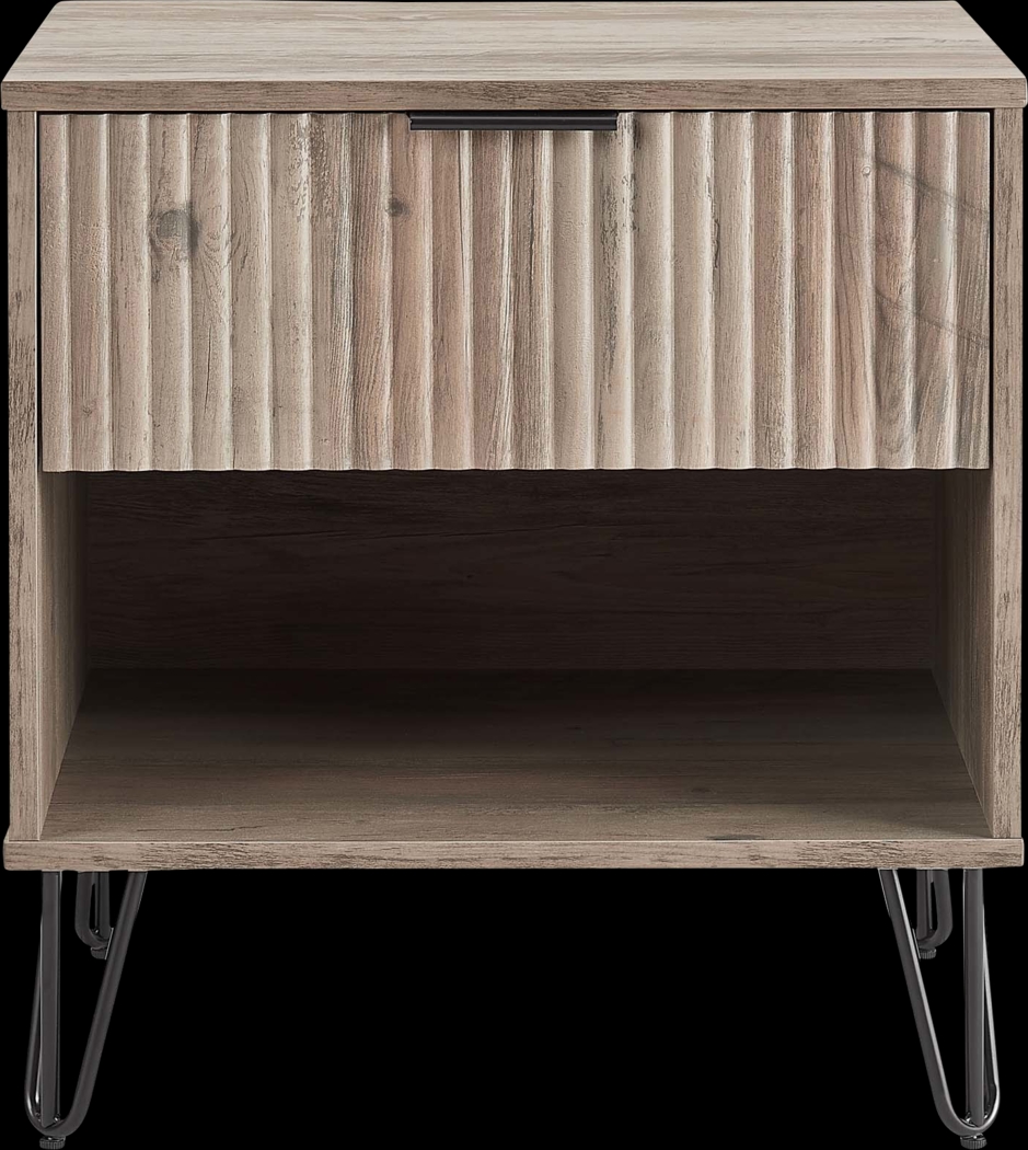 Kroc II Gray Nightstand - Thumbnail - Image 1