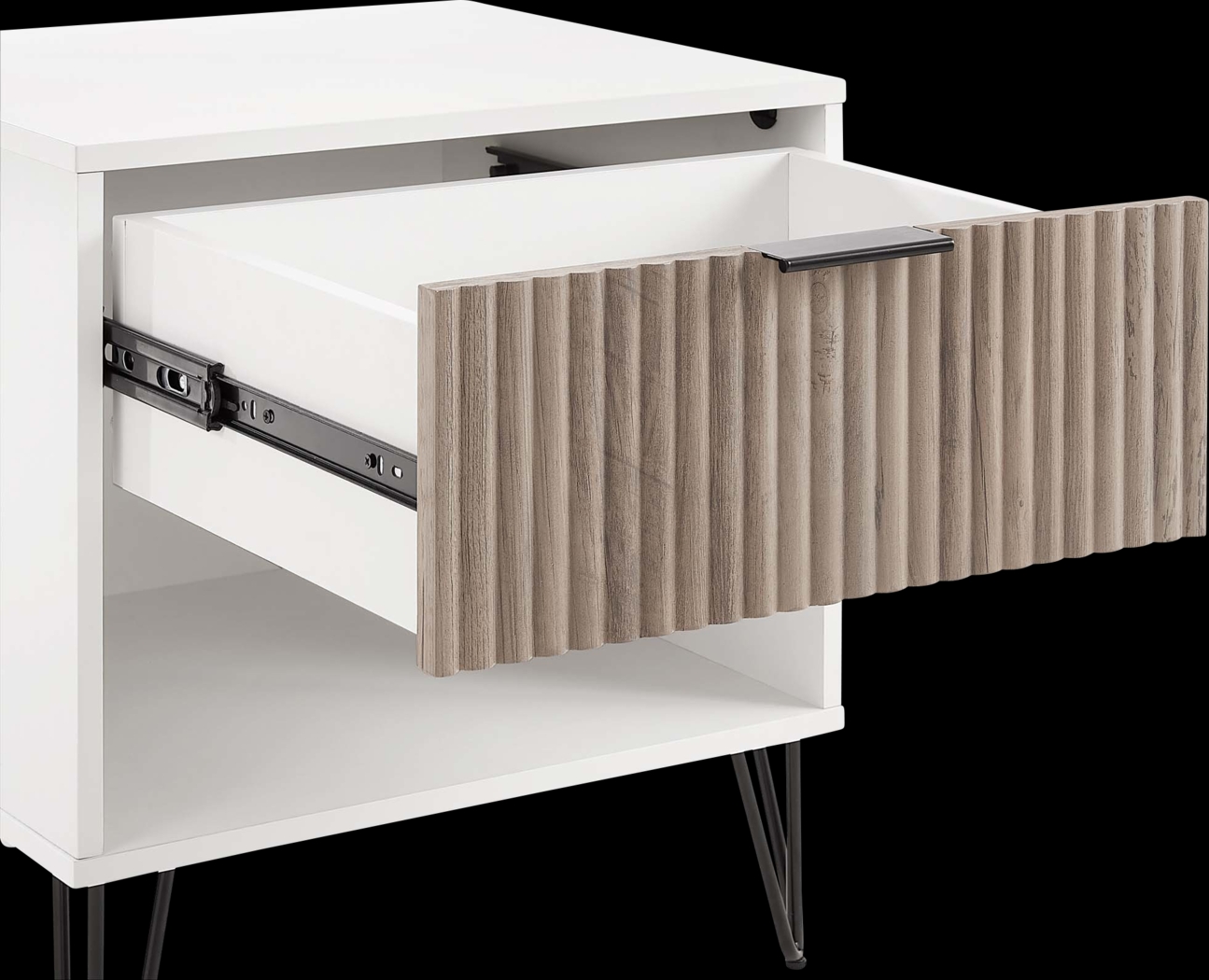 Kroc II White Nightstand - Thumbnail - Image 3