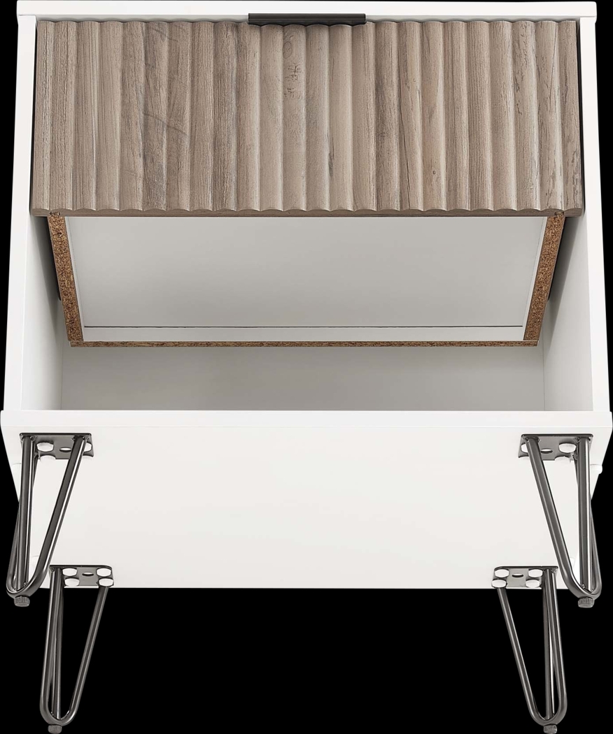 Kroc II White Nightstand - Thumbnail - Image 9