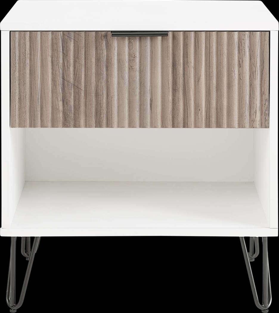 Kroc II White Nightstand - Thumbnail - Image 1