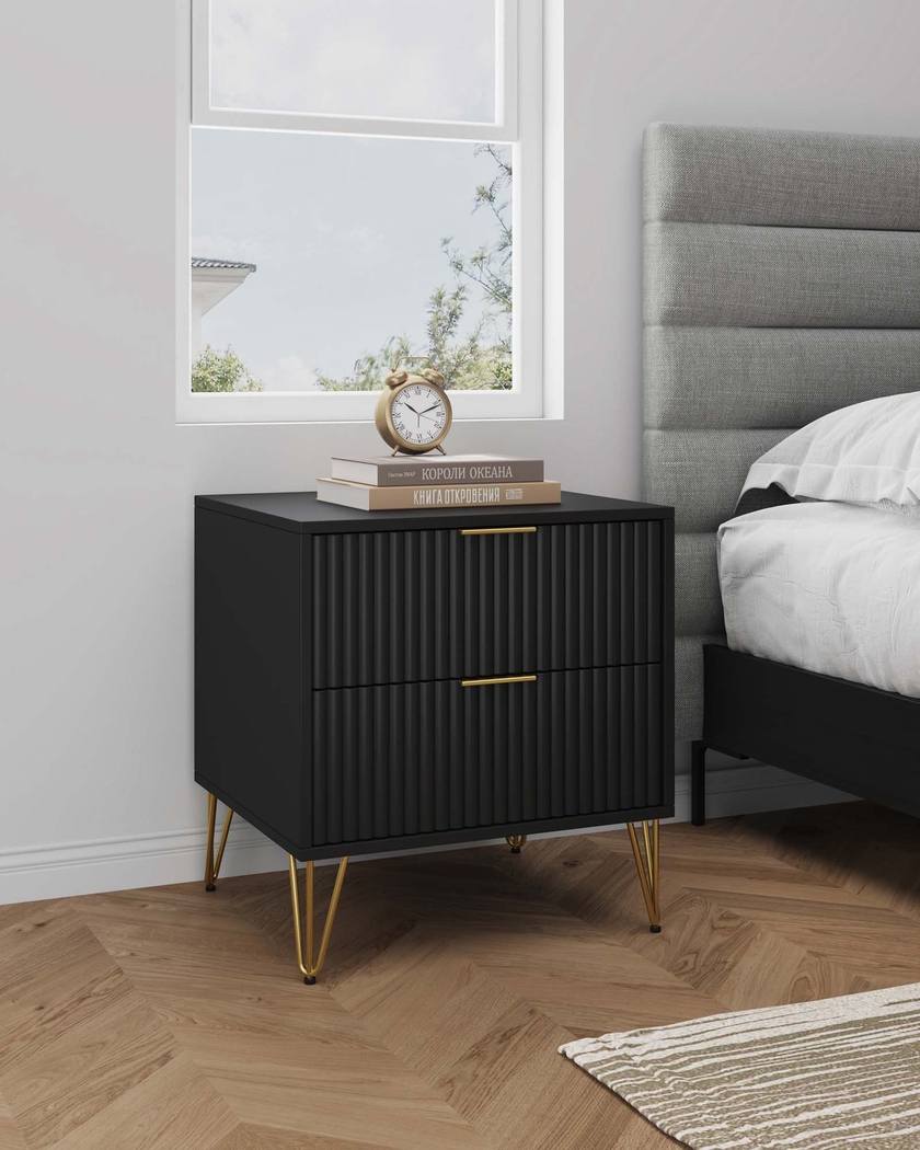 Kroc III Black Nightstand - Thumbnail - Image 2
