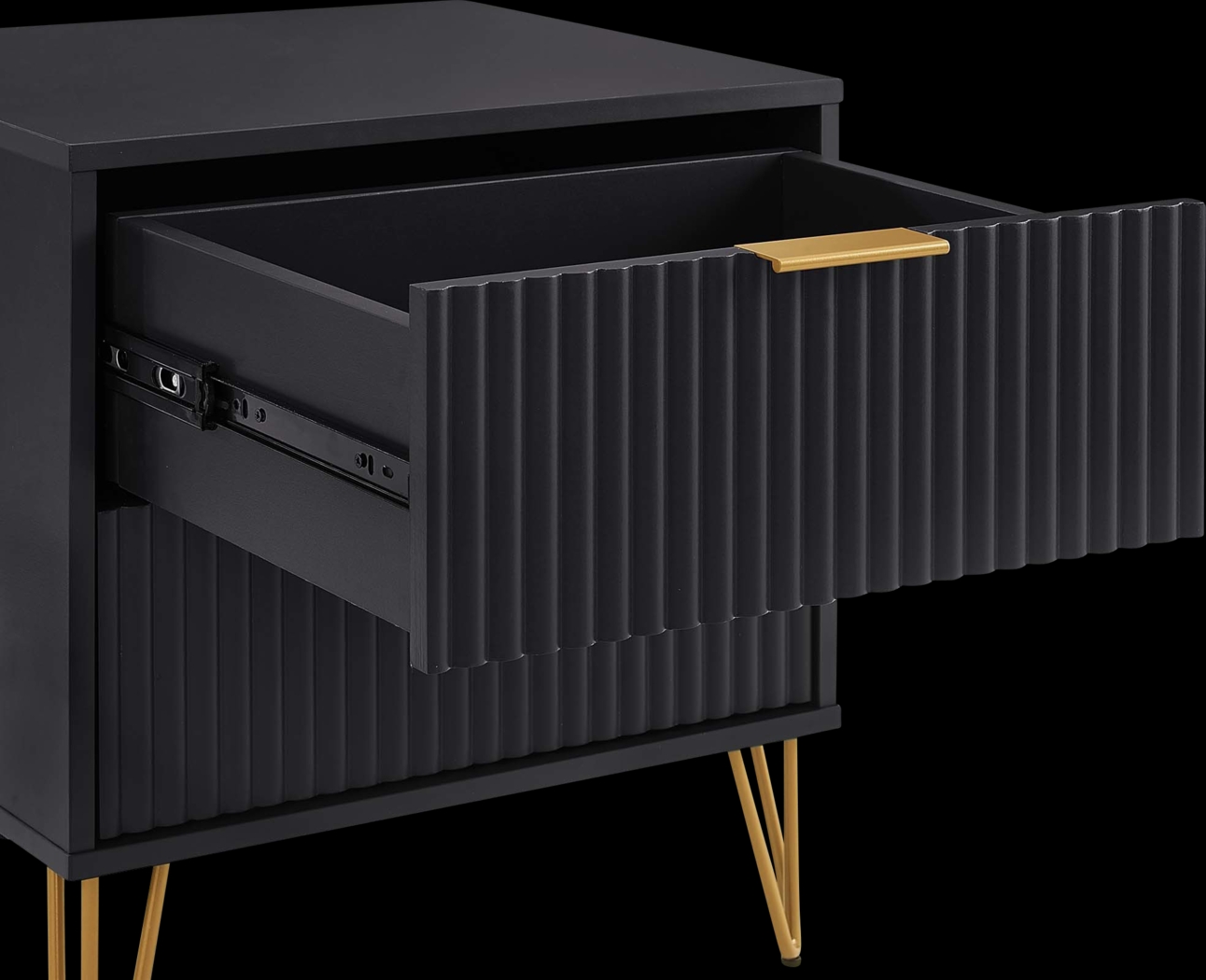 Kroc III Black Nightstand - Thumbnail - Image 3