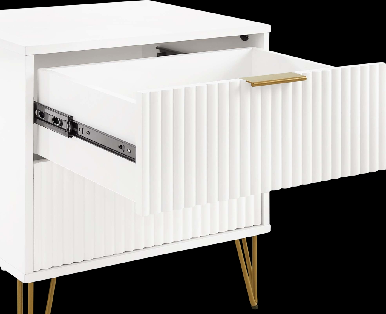 Kroc III White Nightstand - Thumbnail - Image 3