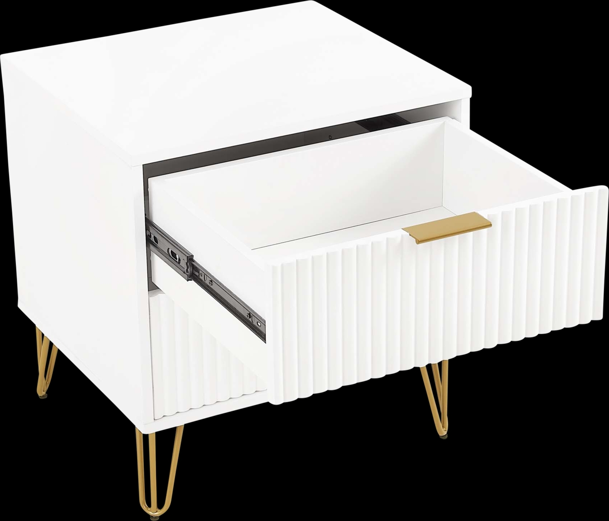 Kroc III White Nightstand - Thumbnail - Image 5