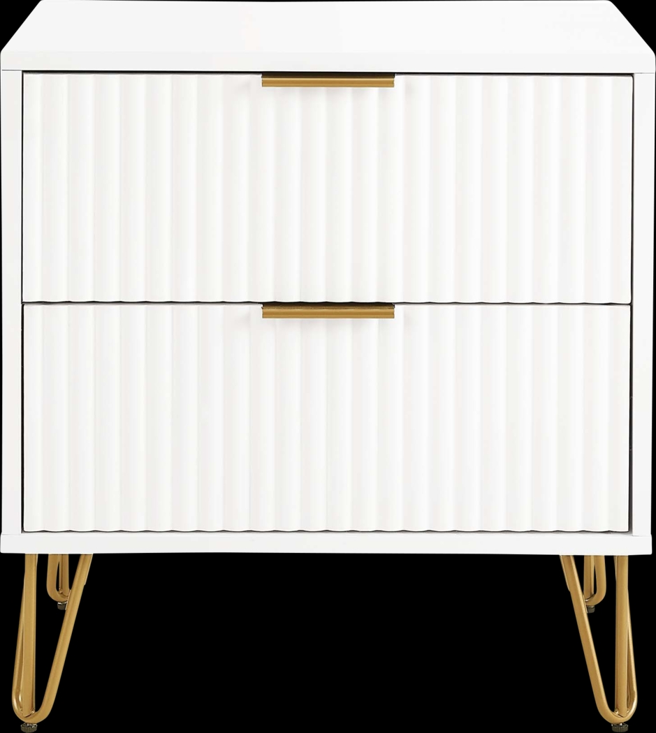 Kroc III White Nightstand - Thumbnail - Image 1