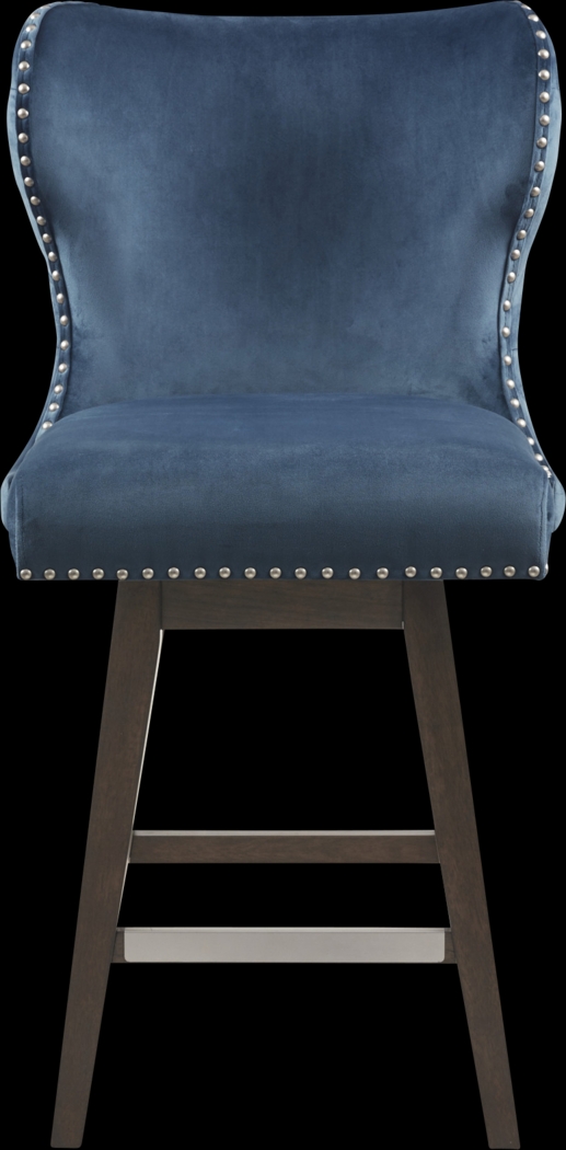 Krollton Blue Swivel Counter Height Stool - Thumbnail - Image 2