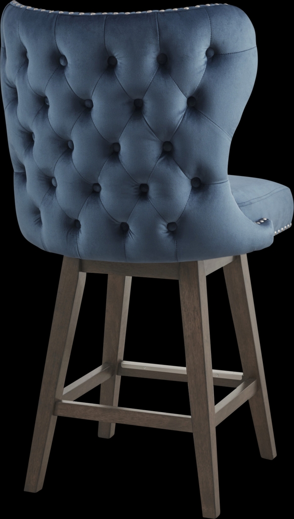 Krollton Blue Swivel Counter Height Stool - Thumbnail - Image 4