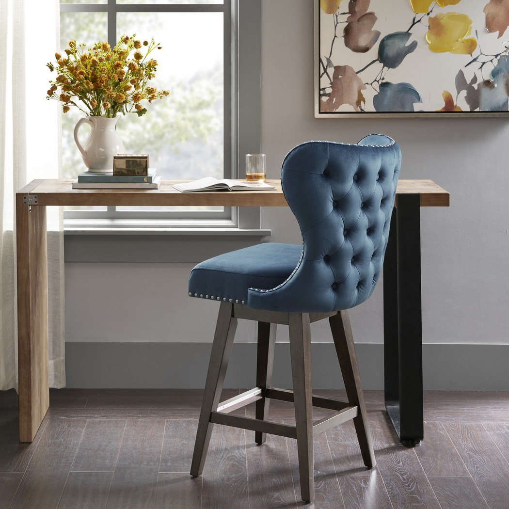 Krollton Blue Swivel Counter Height Stool - Thumbnail - Image 8