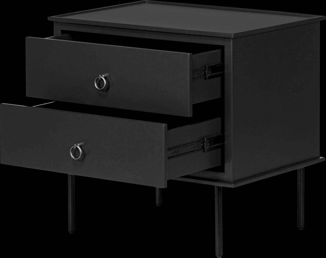 Krunsk Black Nightstand - Thumbnail - Image 5