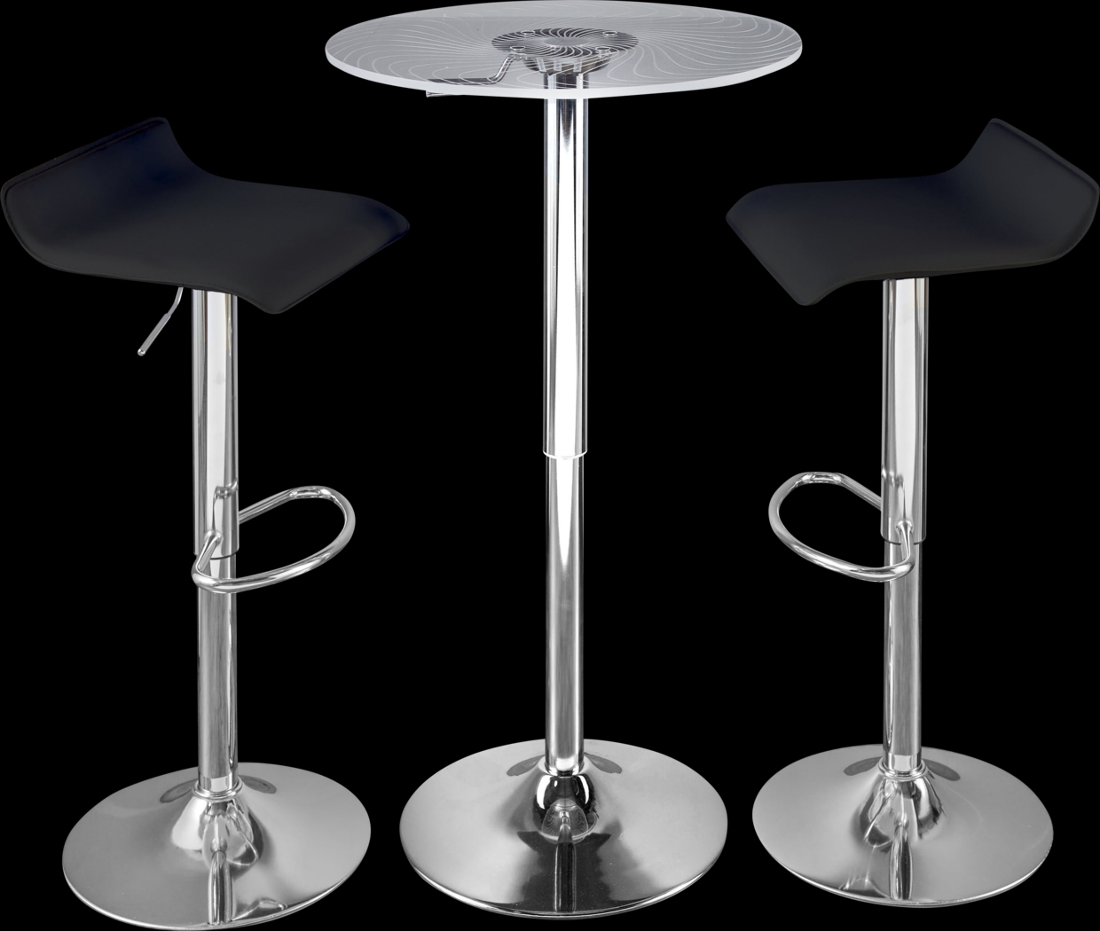 Krystl Black Adjustable 3 Pc Bar Height Dining Set - Thumbnail - Image 3