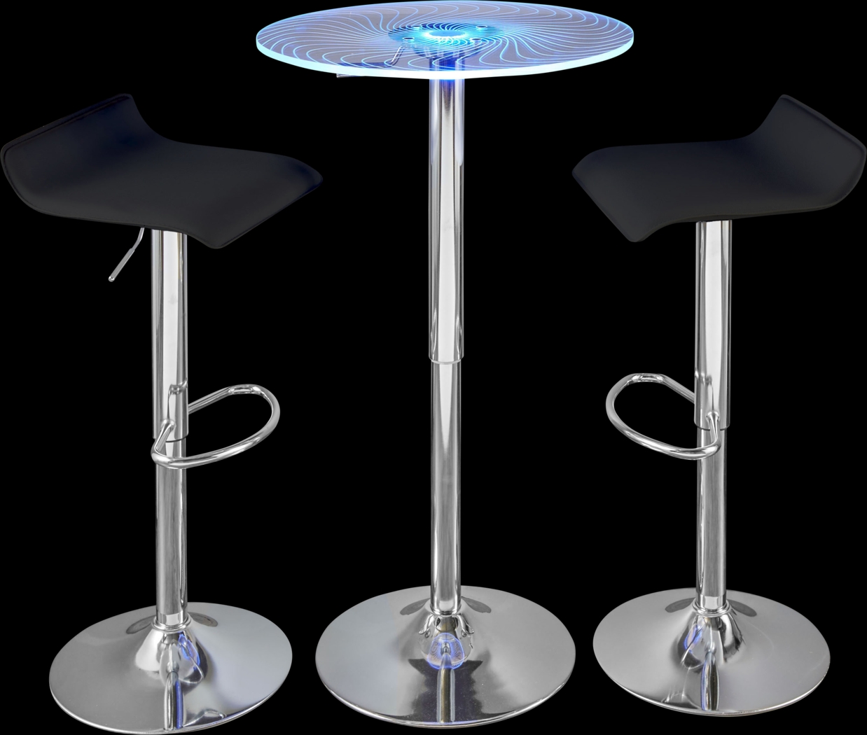 Krystl Black Adjustable 3 Pc Bar Height Dining Set - Thumbnail - Image 1