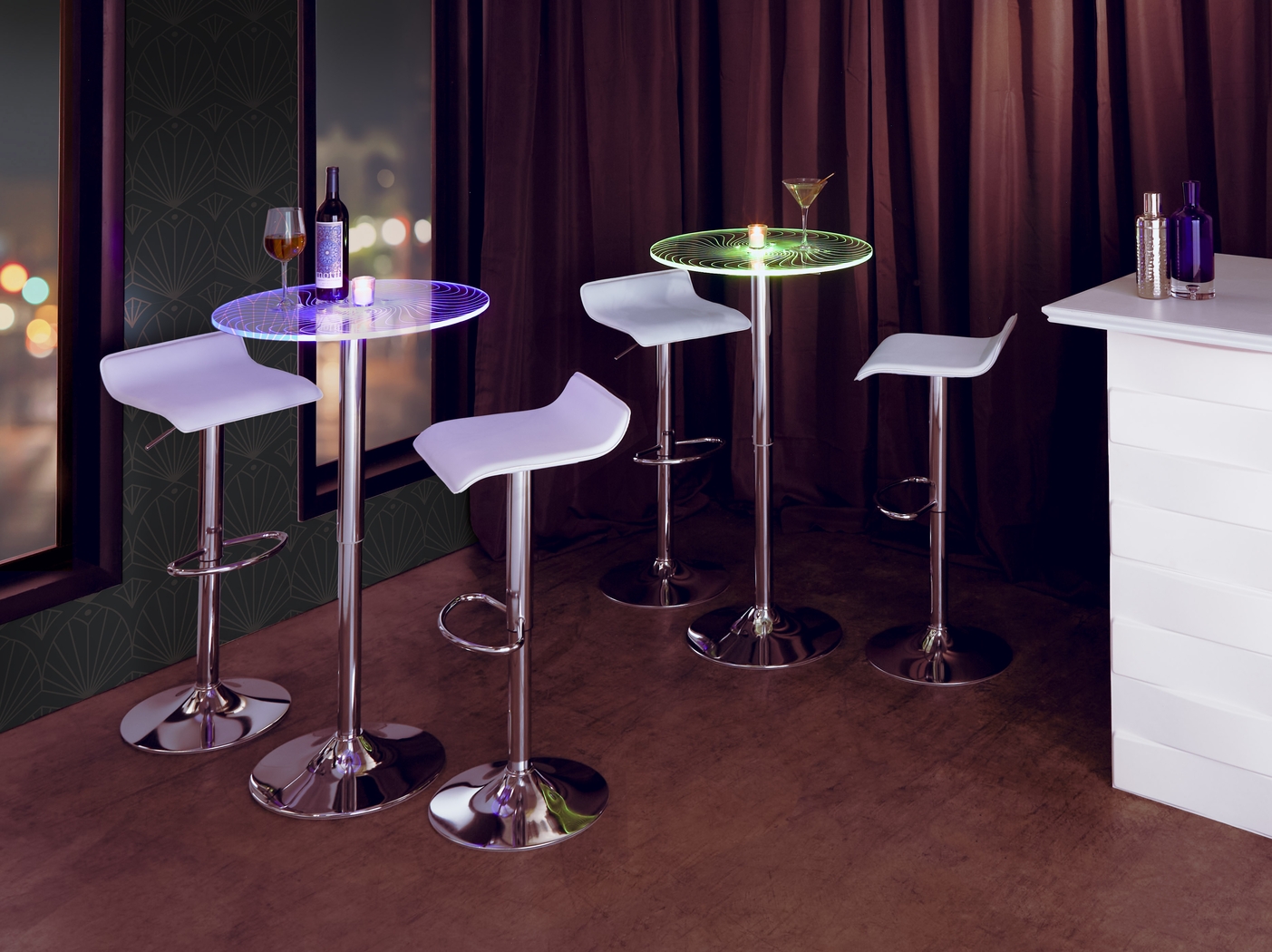 Krystl White Adjustable 3 Pc Bar Set - Thumbnail - Image 2