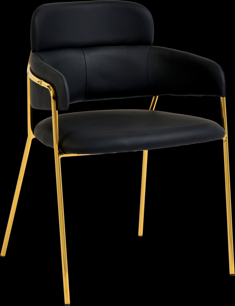 Kune Black Arm Chair, Set of 2 - Thumbnail - Image 1