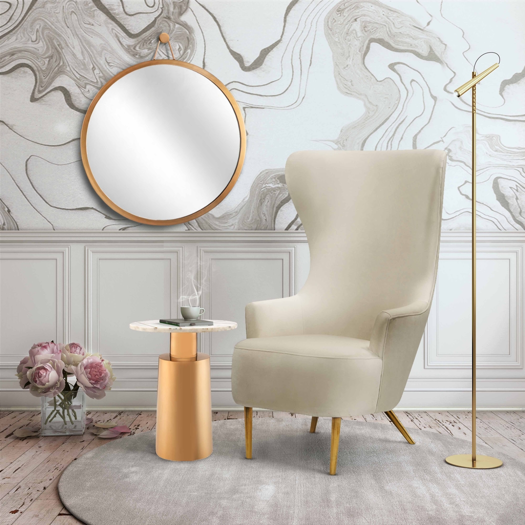 Kweisi Cream Accent Chair - Thumbnail - Image 2