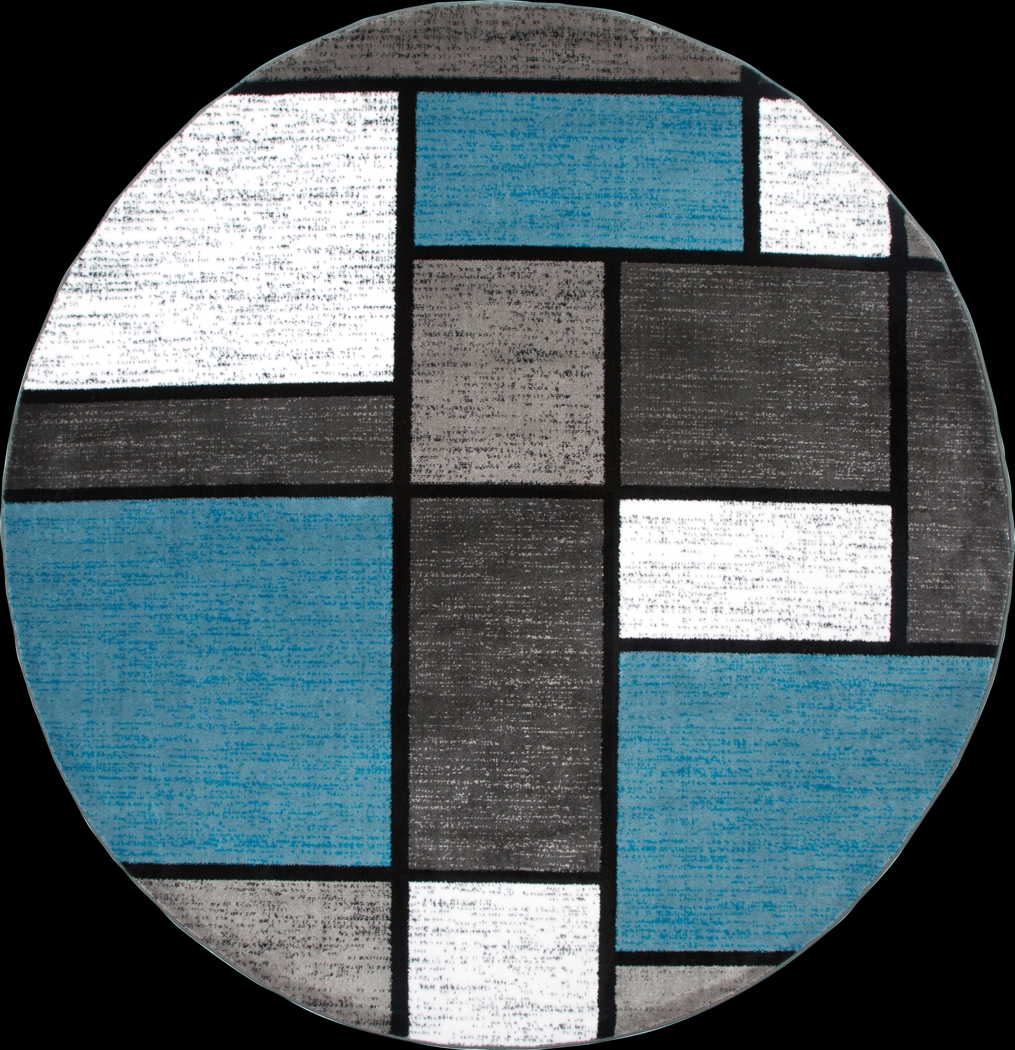 Kylan Blue 6'6 Round Rug - Thumbnail - Image 1