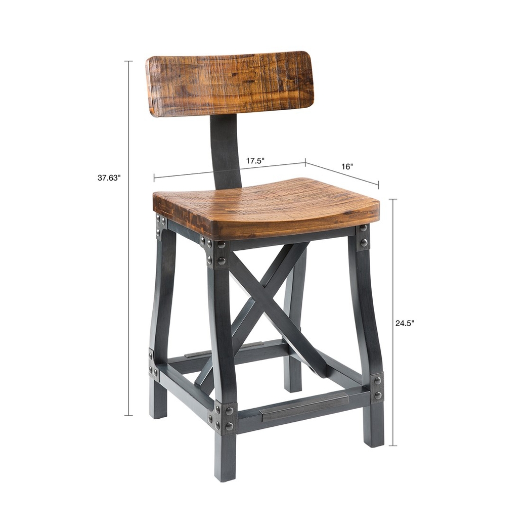 Kylman Brown Counter Height Stool - Thumbnail - Image 2