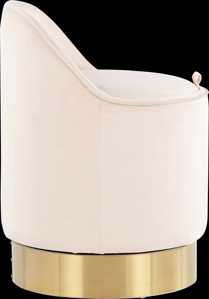 Kylman Cream Vanity Stool - Thumbnail - Image 2