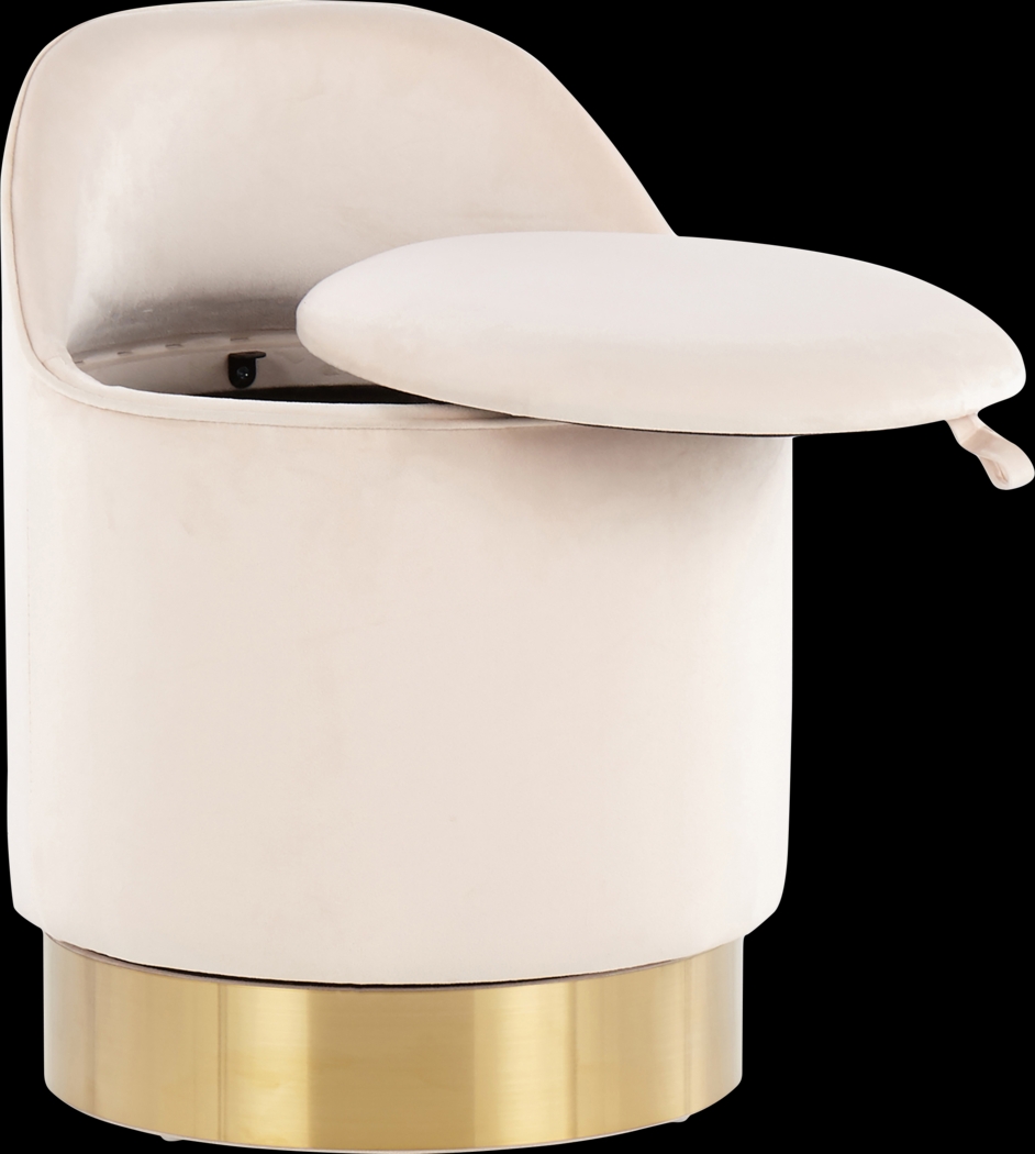 Kylman Cream Vanity Stool - Thumbnail - Image 8