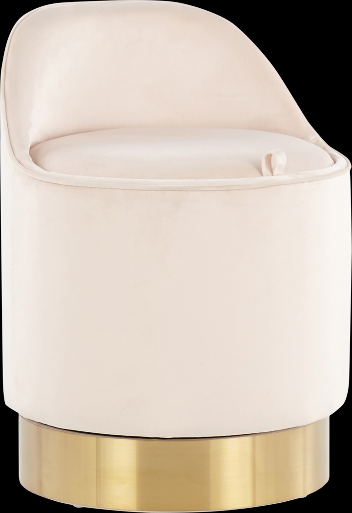 Kylman Cream Vanity Stool - Thumbnail - Image 1