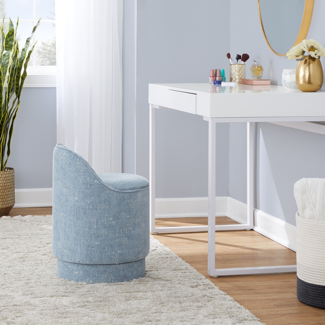 Kylman II Blue Vanity Stool - Thumbnail - Image 4